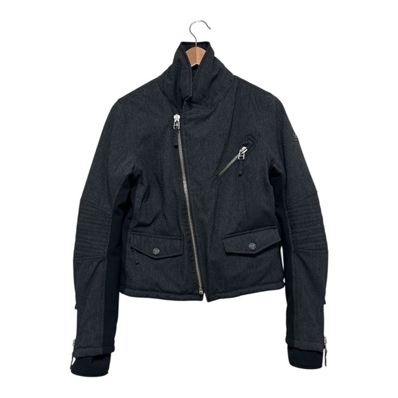 SOS Jackets & Blazers - SOS Black Snow Scandinavian Ski Jacket Women’s Asymmetrical Zip “Doll” Small